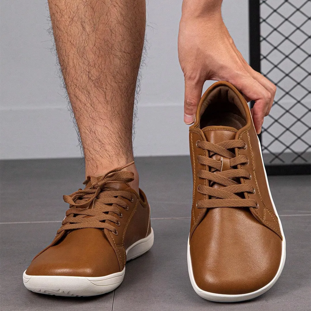 Lorry Vamp Barfuschuhe Leder Braun - Schuh und Nacken-Luxus