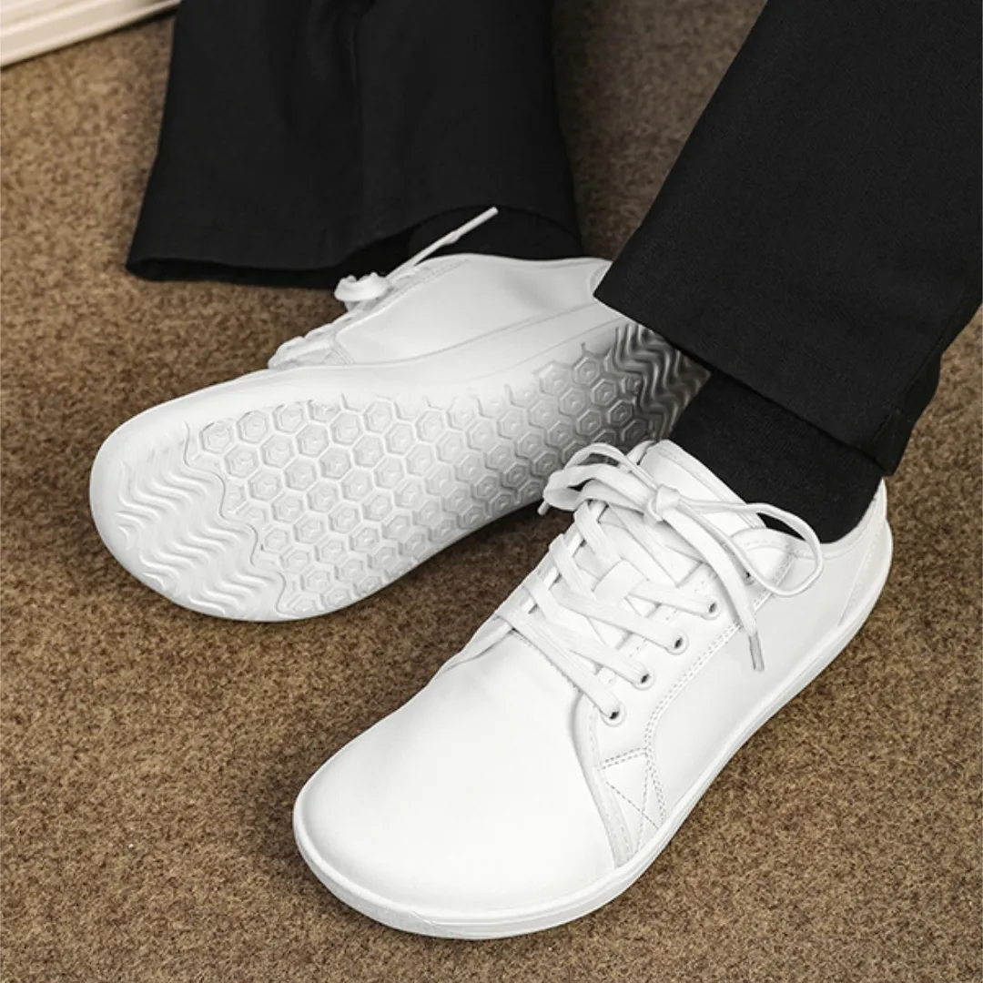 Lorry Vamp Barfuschuhe Leder Wei - Barfuabenteuer und Handharmonie