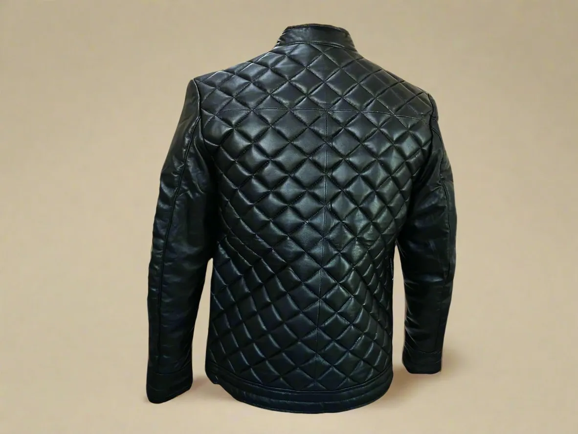Men Jacket : Leather Jacket Black Genuine Leather 2