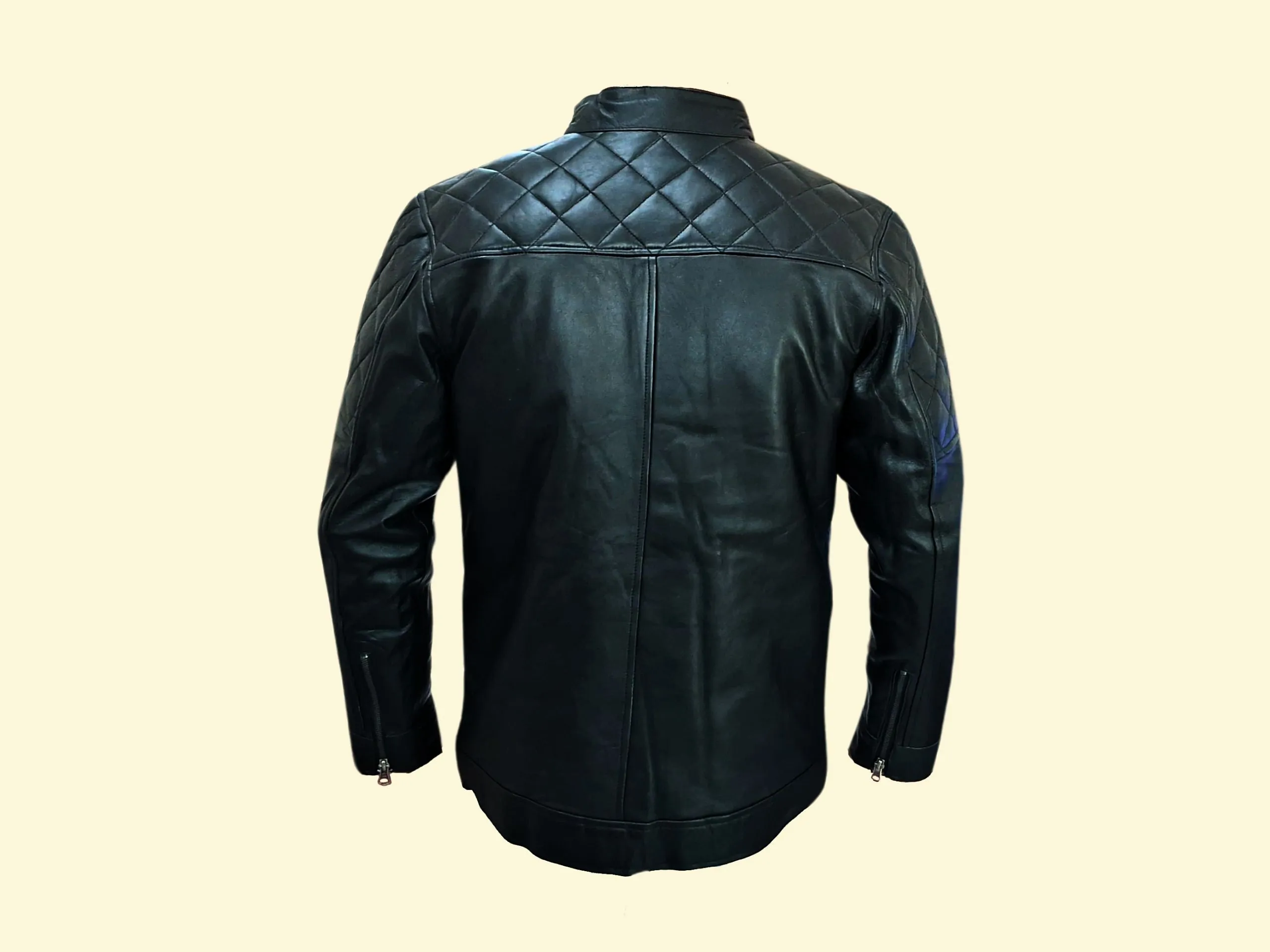 Men Jacket : Leather Jacket Black Genuine Leather 3