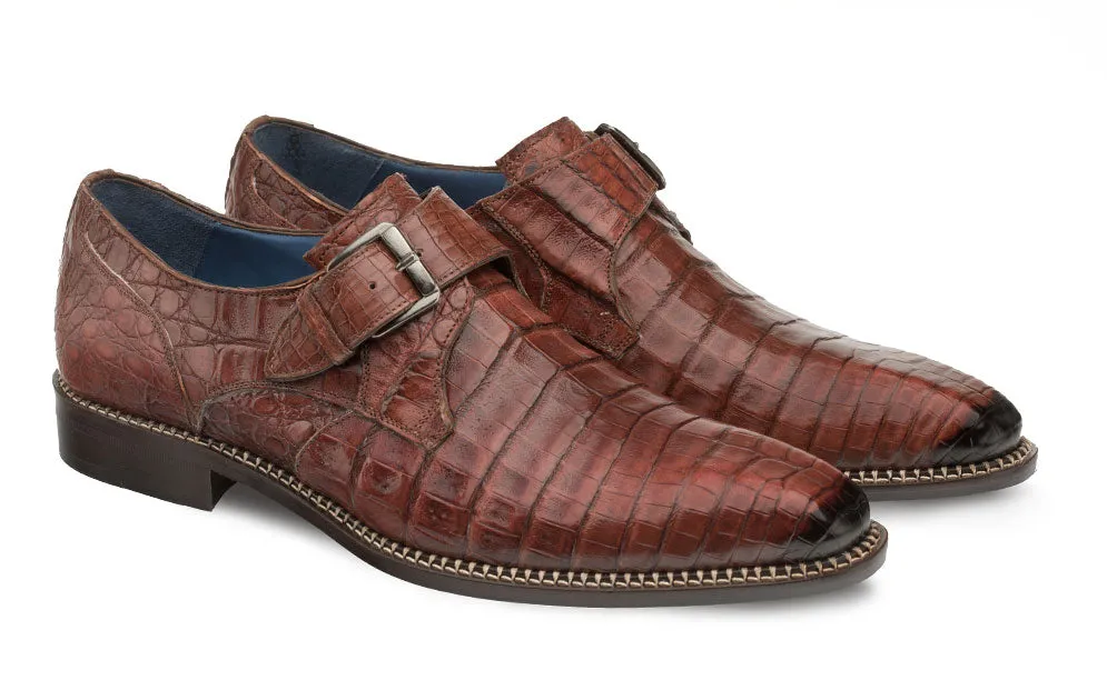 Mezlan Magnus Crocodile Monkstrap Shoe Sport