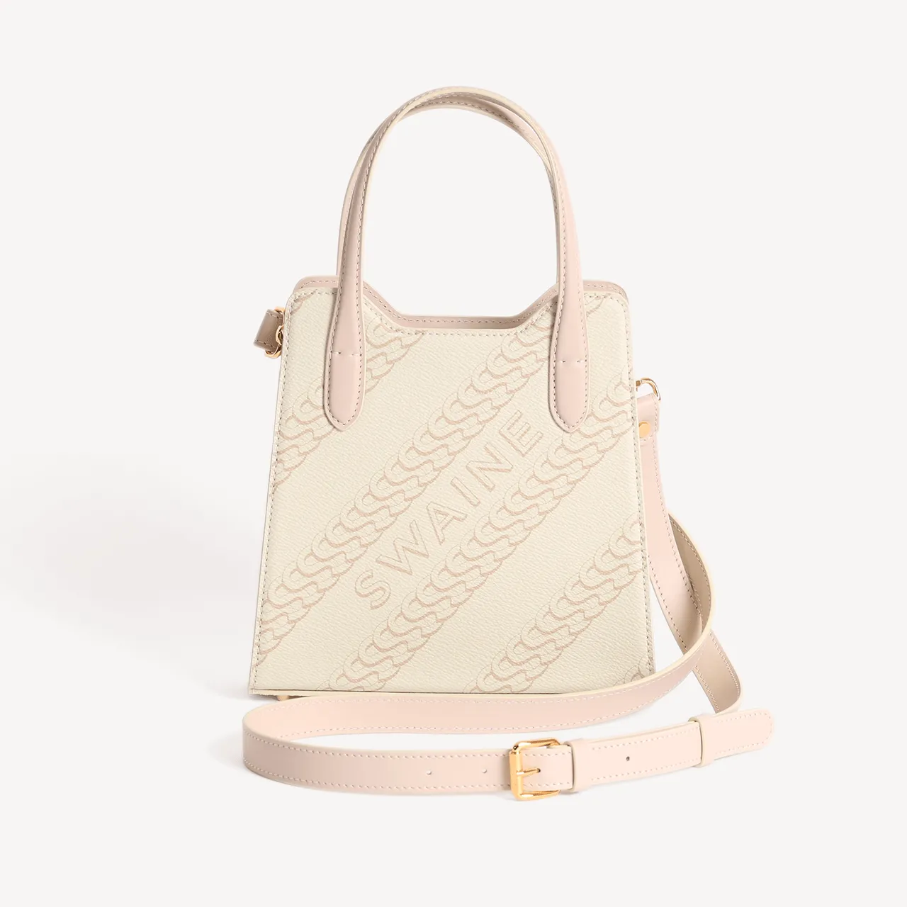 Mini Swaine Small Monogram Print - Beige