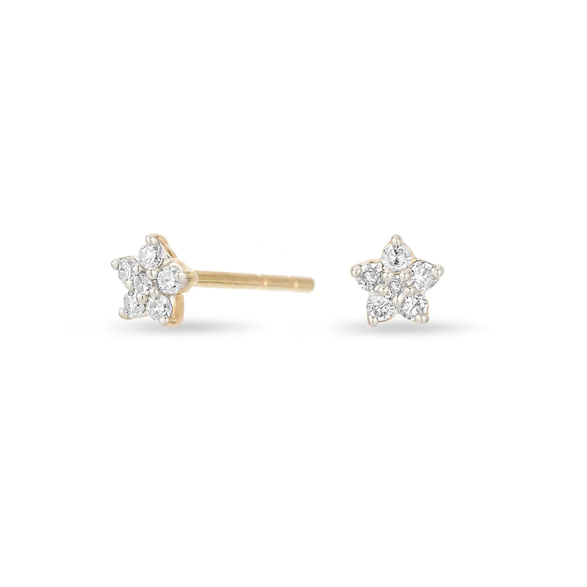 Paris Super Tiny Diamond Flower Posts