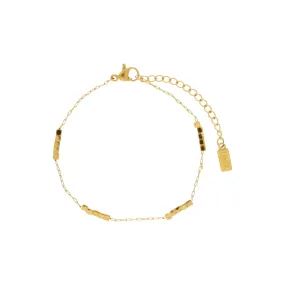 Passion Waterproof Square Mini Bead Bracelet 18K Gold Plating