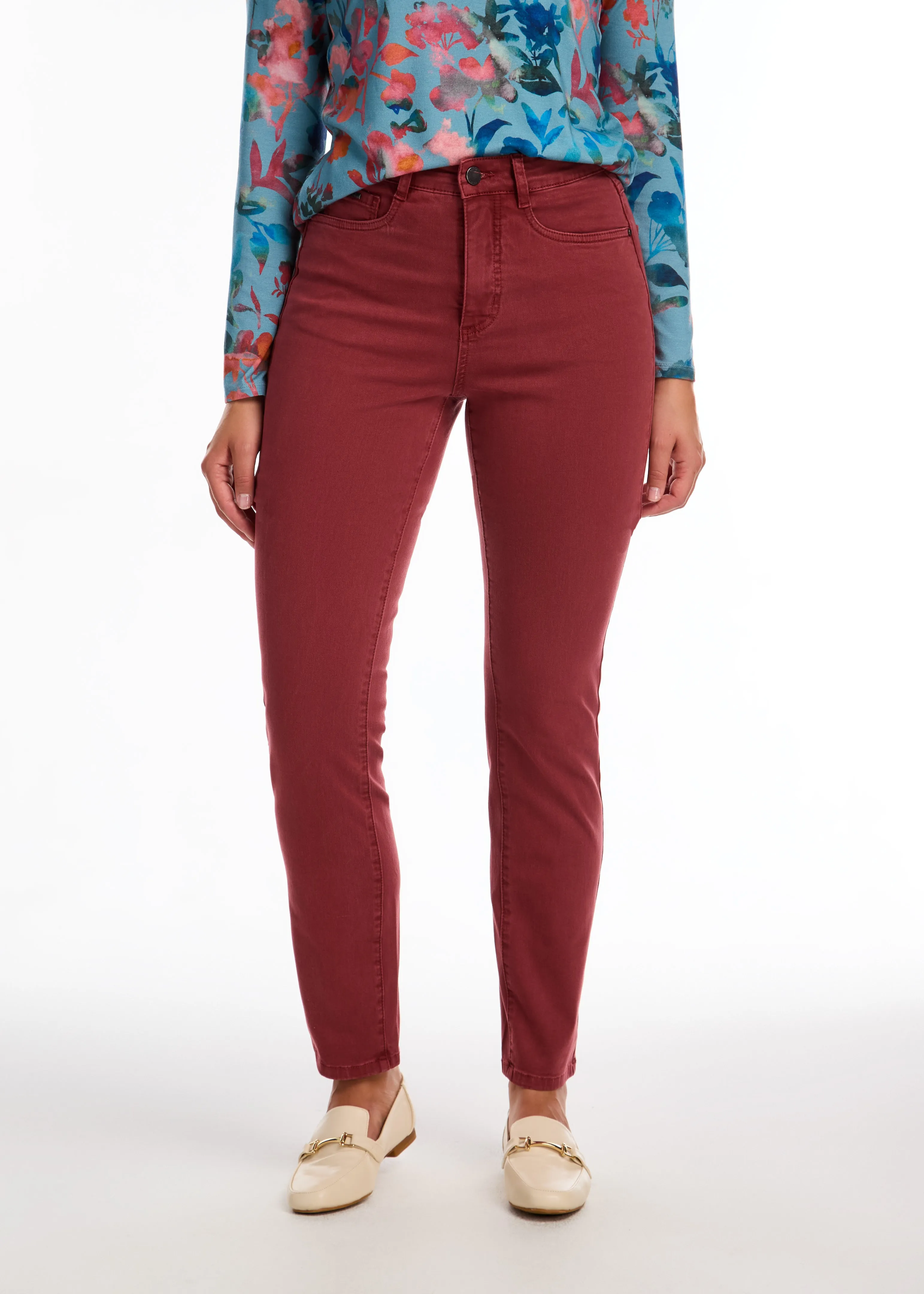 Petite Suzanne Straight Leg Denim, Rust Red