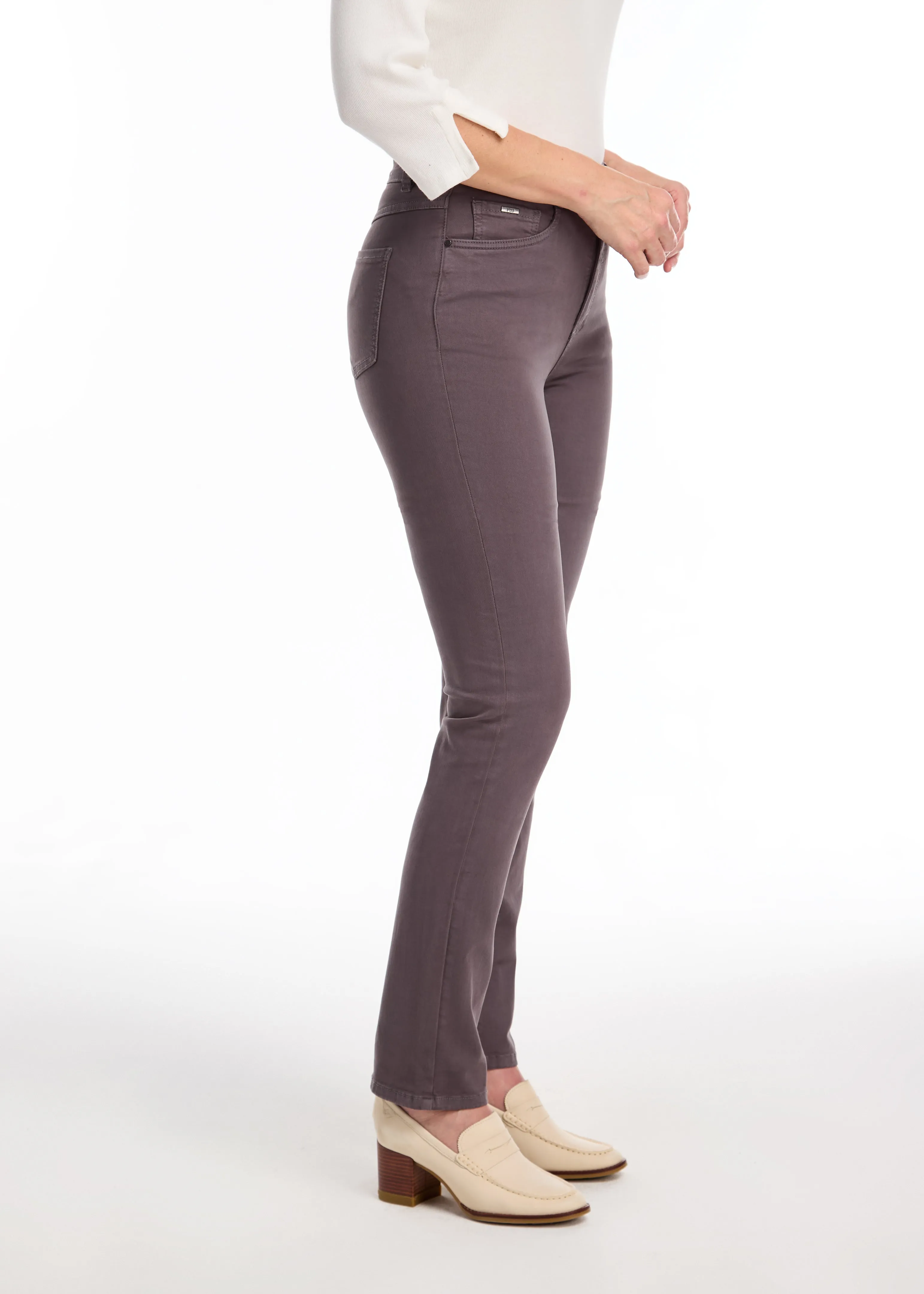 Petite Suzanne Straight Leg Denim, Stone Gray