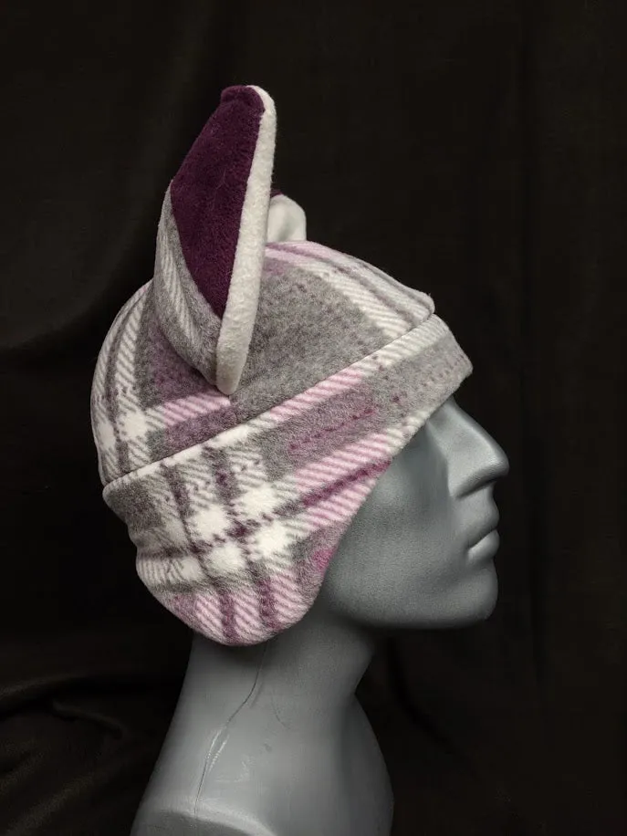 Purple Plaid Fox Hat
