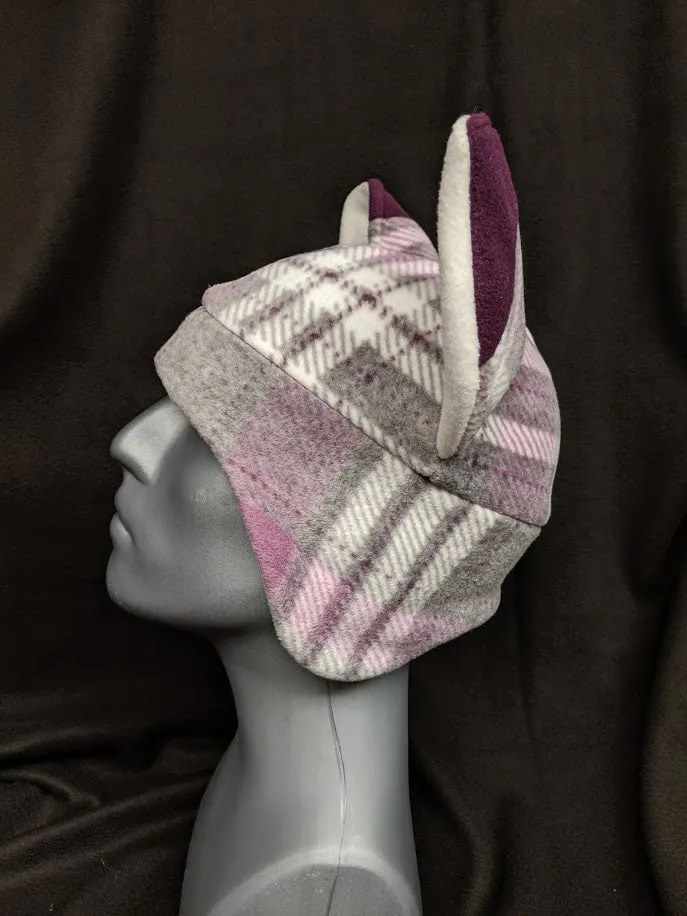 Purple Plaid Fox Hat