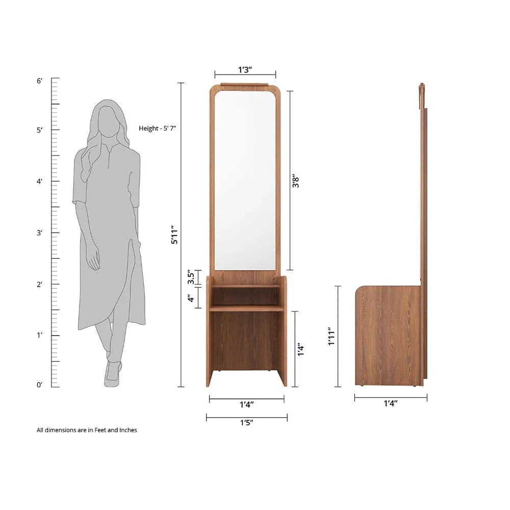 Rolex Dressing Table In Walnut Color