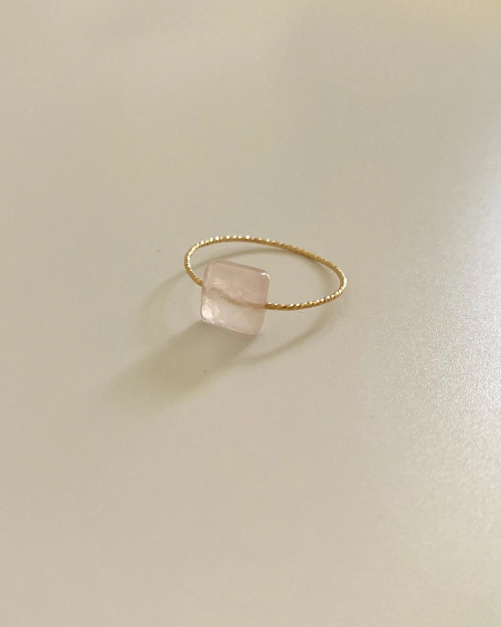 Rose Quartz Square Daily Serenity Ring