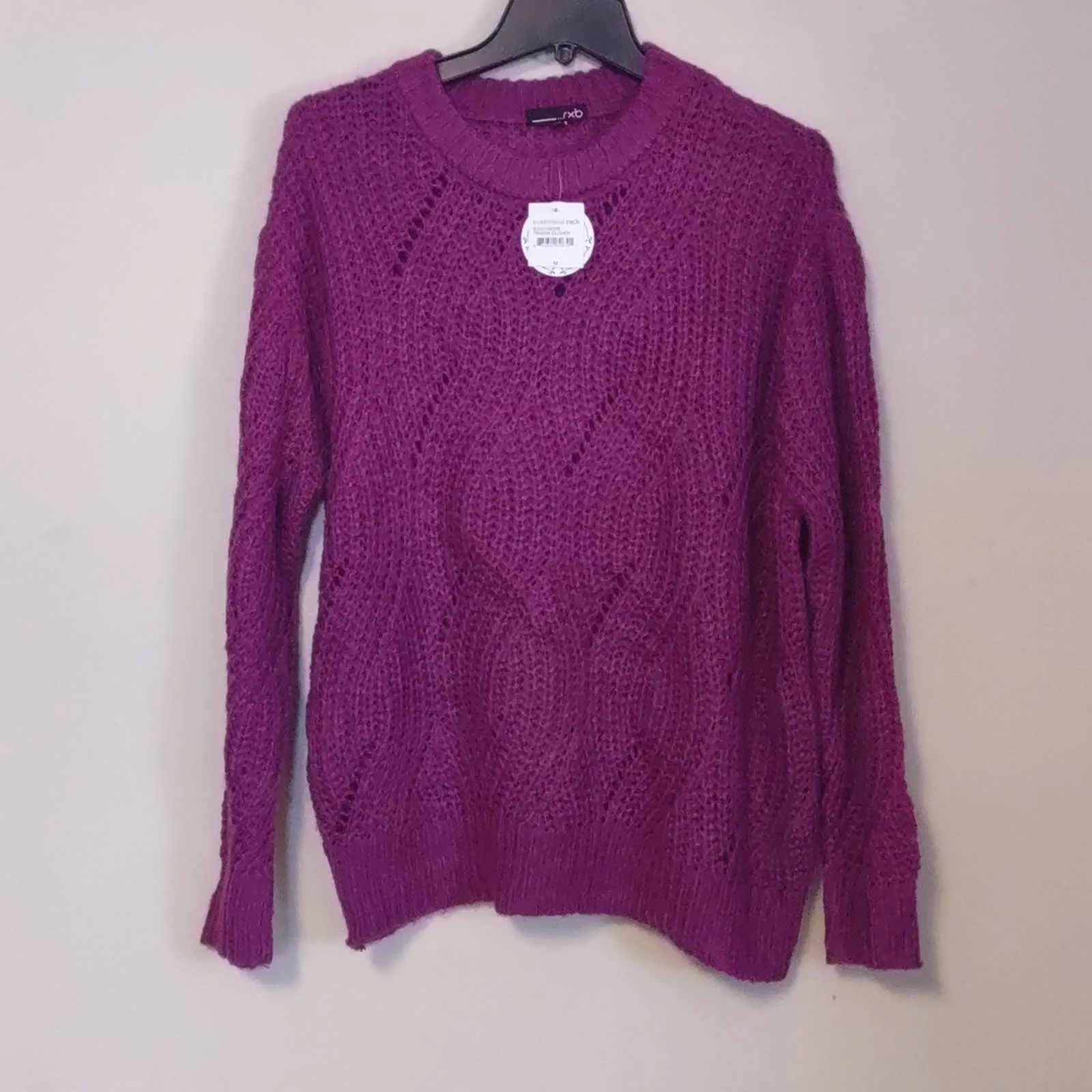 RXB Chunky Cable Knit Sweater Purple