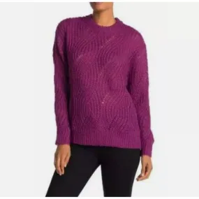 RXB Chunky Cable Knit Sweater Purple