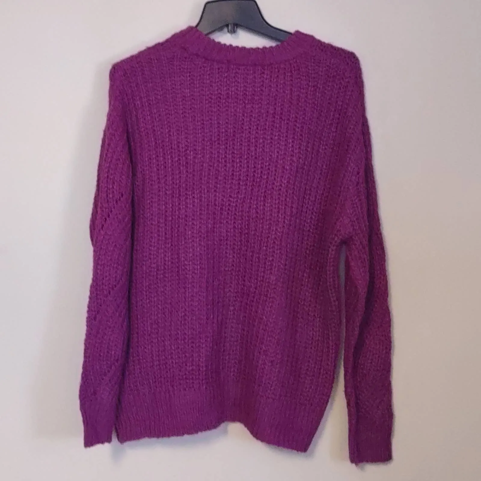 RXB Chunky Cable Knit Sweater Purple