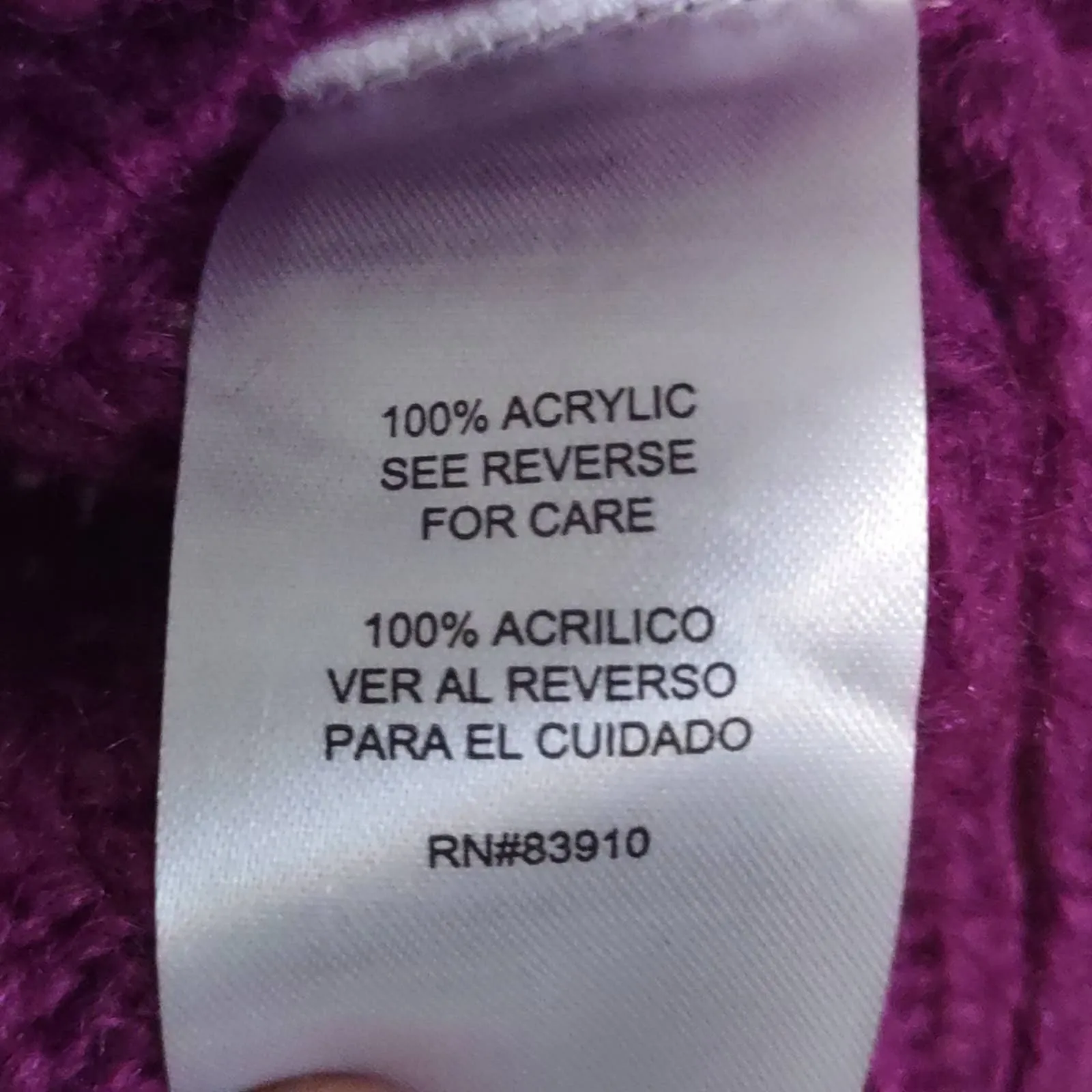 RXB Chunky Cable Knit Sweater Purple