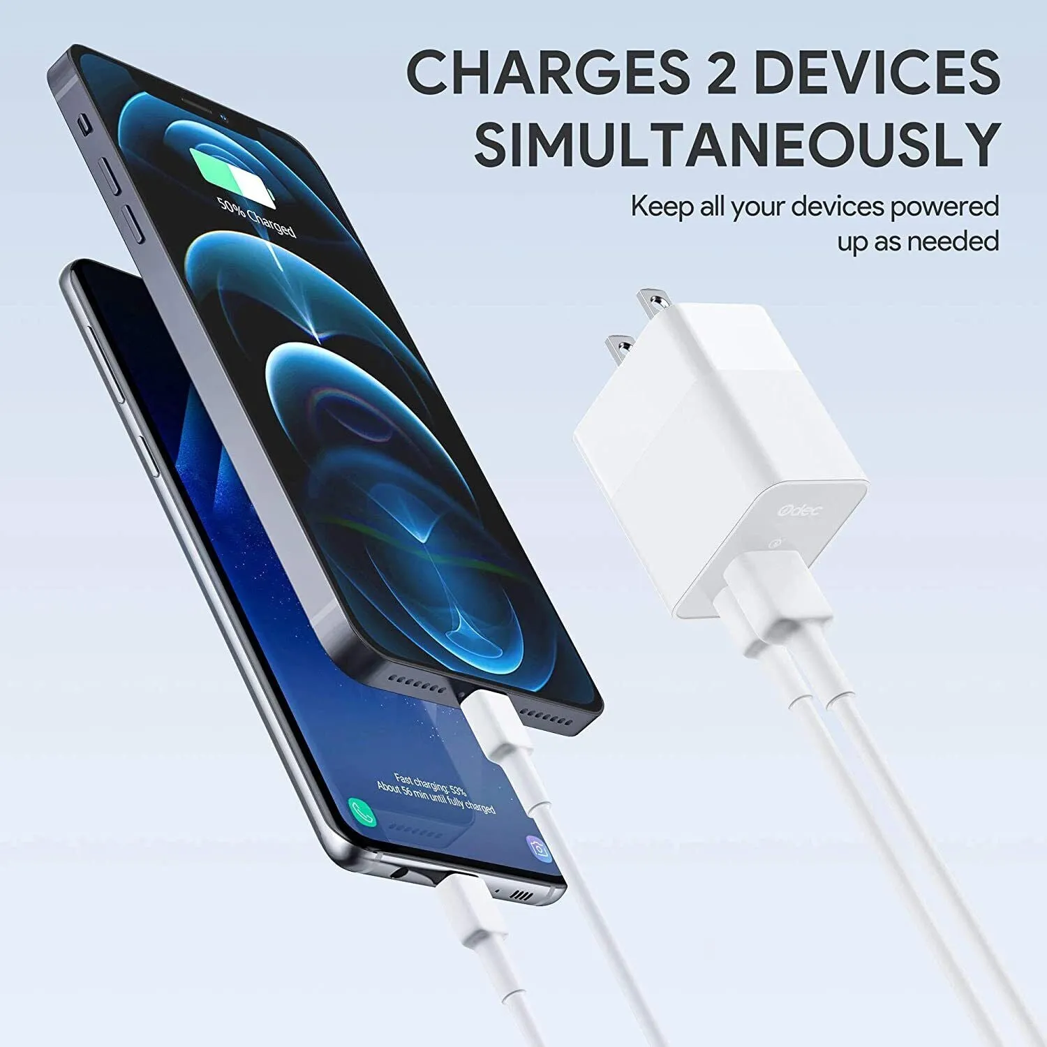 USB C Charger Adapter  20W 2 Port PD Charger with 20W Power Delivery 3.0