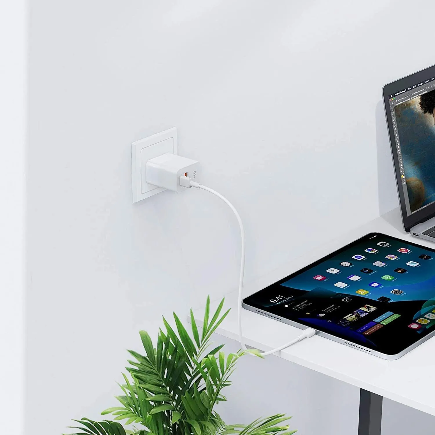 USB C Charger Adapter  20W 2 Port PD Charger with 20W Power Delivery 3.0
